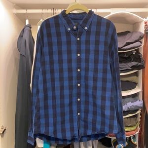 J. Crew Blue Plaid Lightweight Button Down